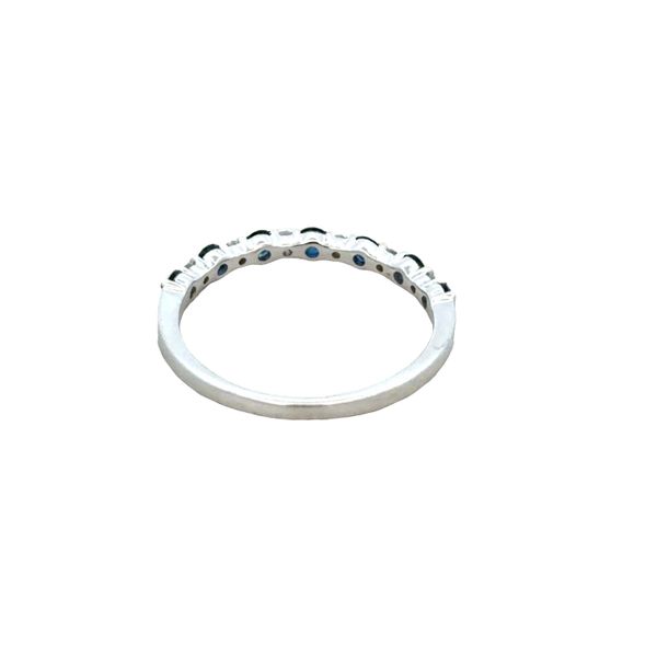 14k White Gold Blue Sapphire & Diamond Alternating Band – Size 6.5 Image 3 Perry's Diamonds & Estate Jewelry Charlotte, NC