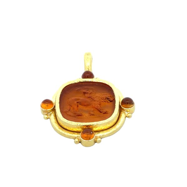 Estate Elizabeth Locke Cupid Lion Pendant in 19K Gold Image 3 Perry's Diamonds & Estate Jewelry Charlotte, NC