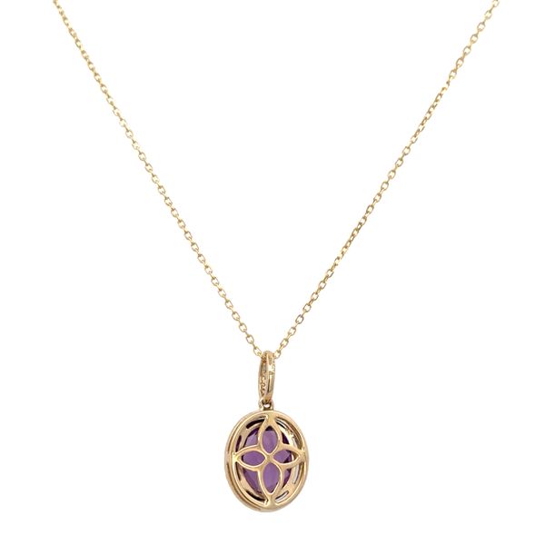 Amethyst and Diamond Pendant in Yellow Gold Image 2 Perry's Diamonds & Estate Jewelry Charlotte, NC