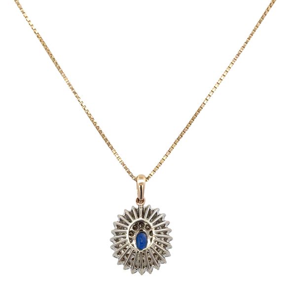 14k White Gold Sapphire & Diamond Triple Halo Pendant Necklace Image 3 Perry's Diamonds & Estate Jewelry Charlotte, NC
