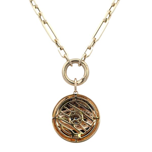 14k Yellow Gold Sapphire & Diamond Evil Eye Necklace – 18