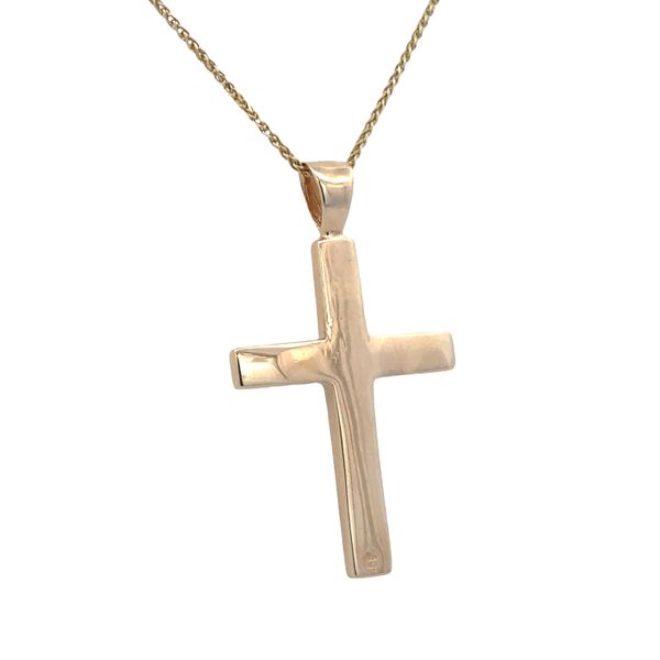 14k Yellow Gold Gold Bearing Quartz Cross Pendant Necklace – 20