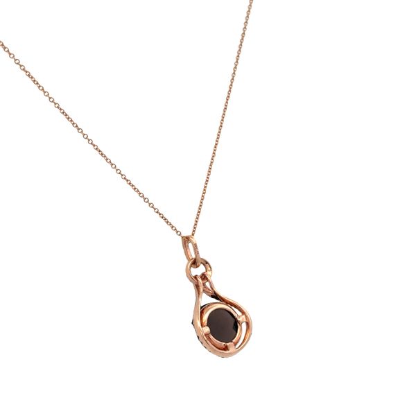 14k Rose Gold Smoky Quartz & Diamond Pendant – 0.25 CTW Image 3 Perry's Diamonds & Estate Jewelry Charlotte, NC