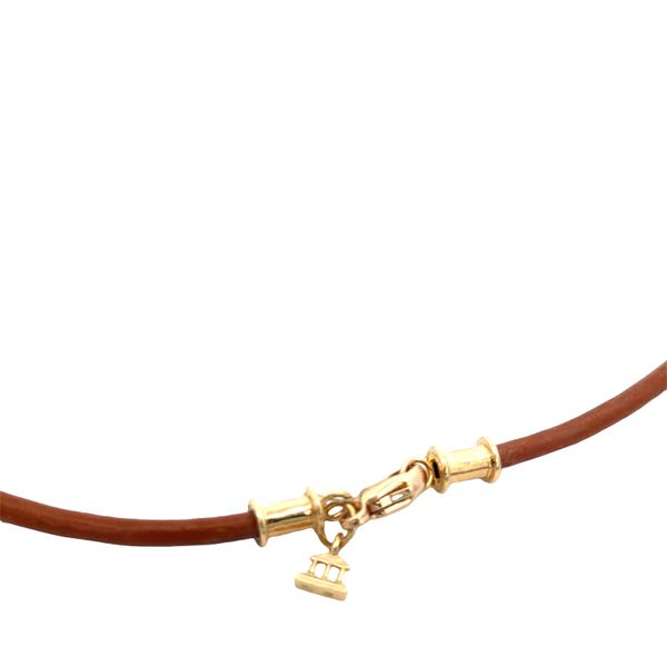 Estate Temple St. Clair 18k Yellow Gold Rock Crystal Pendant on Leather Cord Image 3 Perry's Diamonds & Estate Jewelry Charlotte, NC