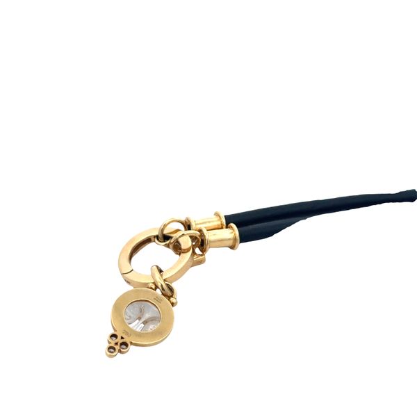 Estate Temple St. Clair 18k Yellow Gold Carved Rock Crystal Moon Face Pendant on Leather Cord Image 5 Perry's Diamonds & Estate Jewelry Charlotte, NC