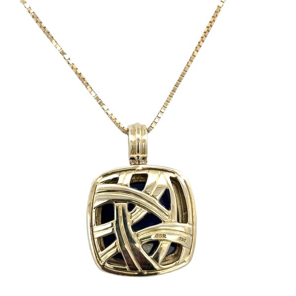 Estate David Yurman 18k Yellow Gold Lapis & Diamond Pendant Necklace – 20