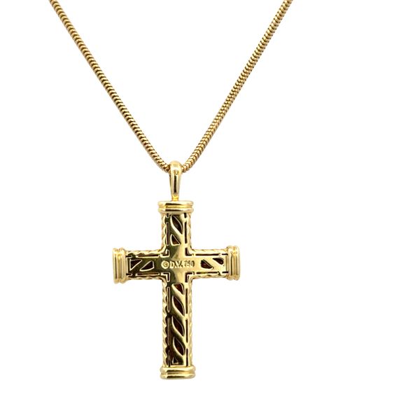 Estate David Yurman 14k Yellow Gold Citrine Chevron Cross Pendant Necklace Image 3 Perry's Diamonds & Estate Jewelry Charlotte, NC