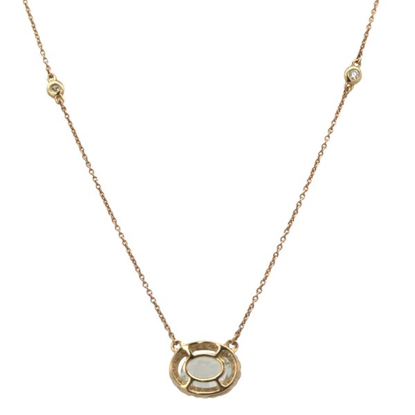 14k Yellow Gold Prasiolite & Diamond Station Necklace – 18