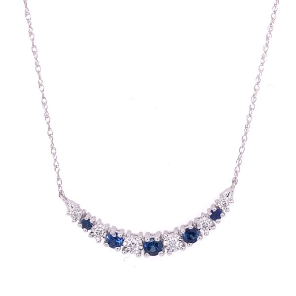 Curved Sapphire and Diamond Necklace Perry's Diamonds & Estate Jewelry Charlotte, NC