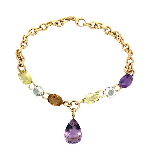 Estate Roberto Coin 18k Yellow Gold Ipanema Multi-Gemstone Statement Necklace – 20