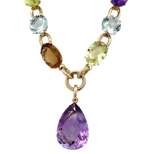 Estate Roberto Coin 18k Yellow Gold Ipanema Multi-Gemstone Statement Necklace – 20