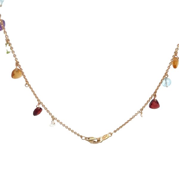 14k Yellow Gold Multi-Gemstone Briolette Necklace – 16