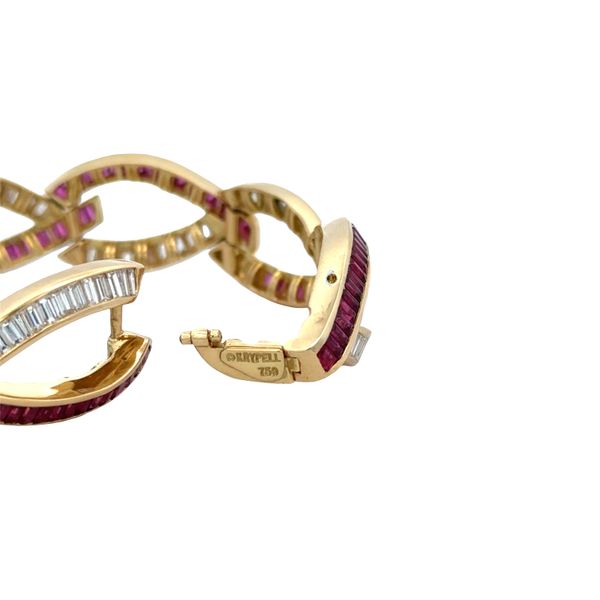 Estate Charles Krypell 18k Yellow Gold Infinity Bracelet with 8.58 CTW Rubies & 6.64 CTW Diamonds Image 3 Perry's Diamonds & Estate Jewelry Charlotte, NC