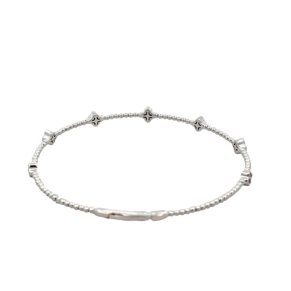 14k White Gold Sapphire & Diamond Quatrefoil Flexible Bracelet Image 2 Perry's Diamonds & Estate Jewelry Charlotte, NC