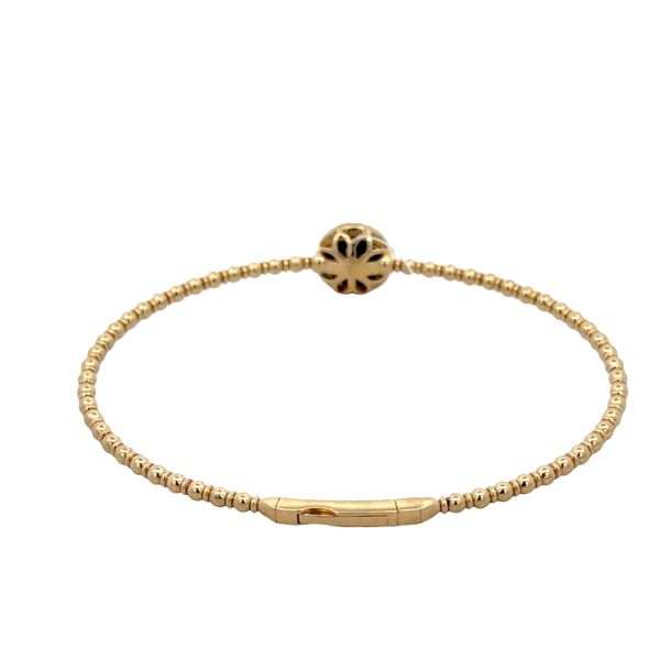 14k Yellow Gold Malachite & Diamond Flexible Beaded Bracelet Image 2 Perry's Diamonds & Estate Jewelry Charlotte, NC