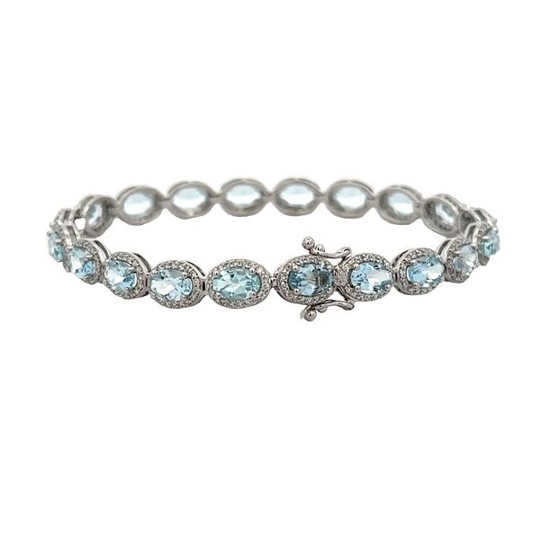 Aquamarine and Diamond Bracelet in White Gold Image 2 Perry's Diamonds & Estate Jewelry Charlotte, NC