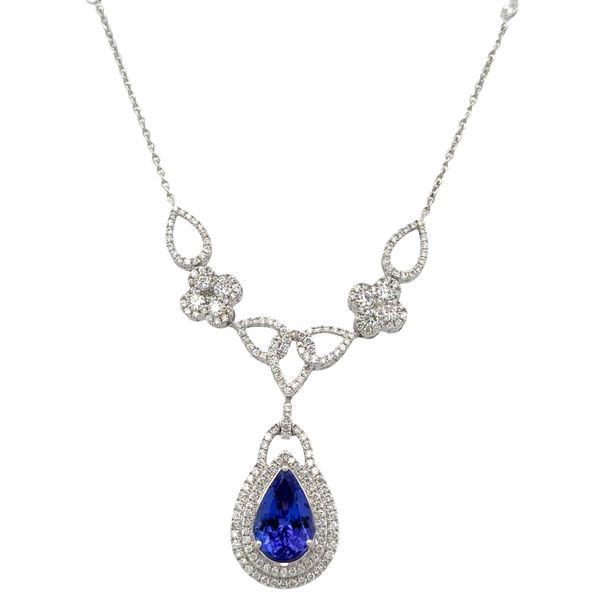 14k White Gold Tanzanite & Diamond Y-Style Necklace – 16