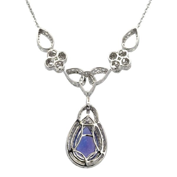 14k White Gold Tanzanite & Diamond Y-Style Necklace – 16