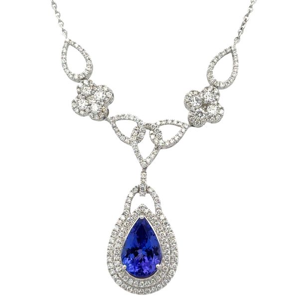 14k White Gold Tanzanite & Diamond Y-Style Necklace – 16