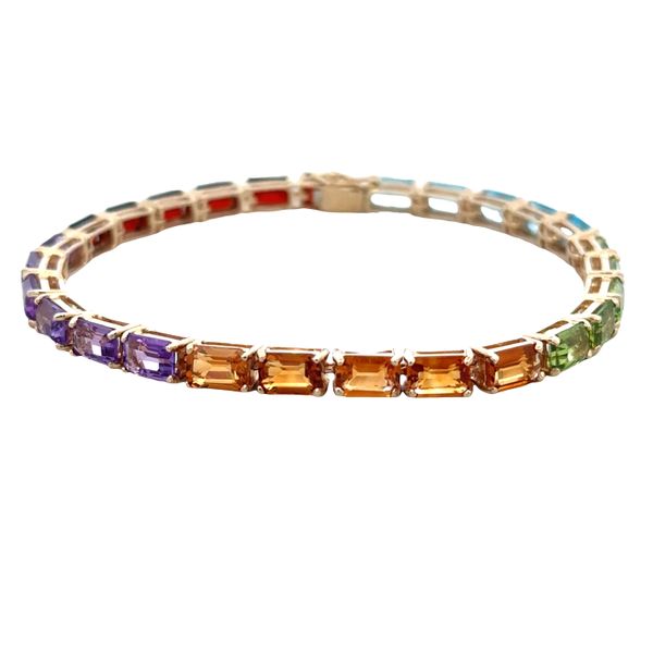 14k Yellow Gold Multi-Gemstone Rainbow Bracelet – 7.25