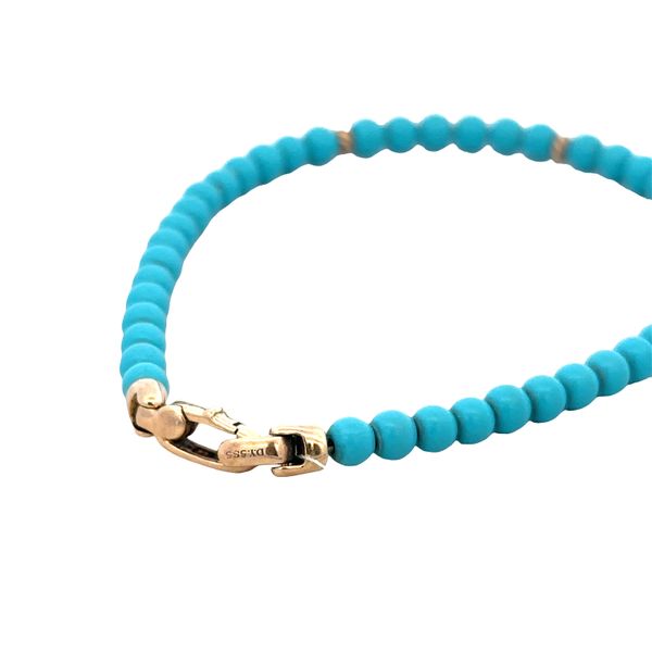 Estate David Yurman Spiritual Beads Turquoise & 18k Yellow Gold Bracelet – 7