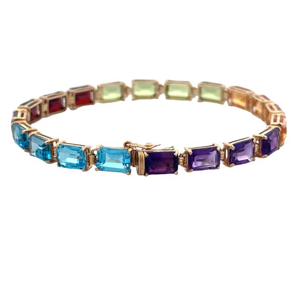 18k Yellow Gold 21.60 CTW Multi-Gemstone Bracelet – 7
