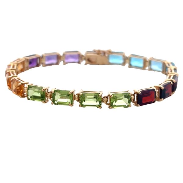 18k Yellow Gold 21.60 CTW Multi-Gemstone Bracelet – 7