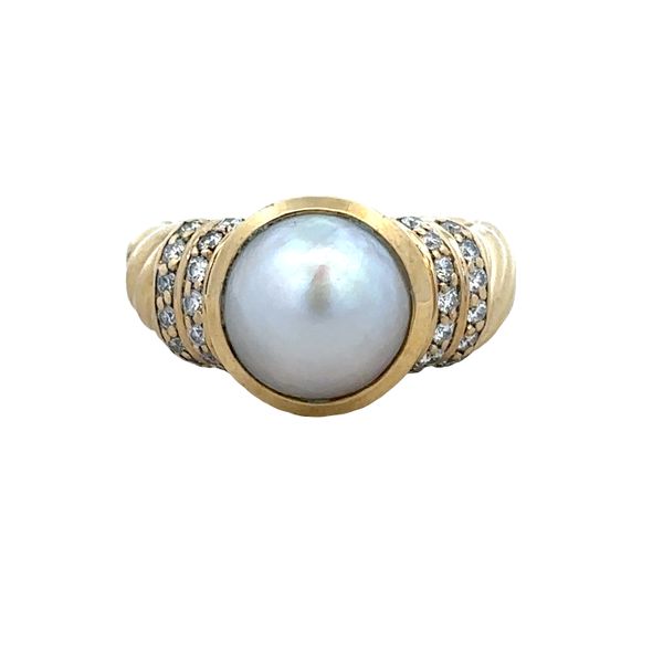 Estate David Yurman 18k Yellow Gold Mabe Pearl & Diamond Ring – Size 8.75 Perry's Diamonds & Estate Jewelry Charlotte, NC
