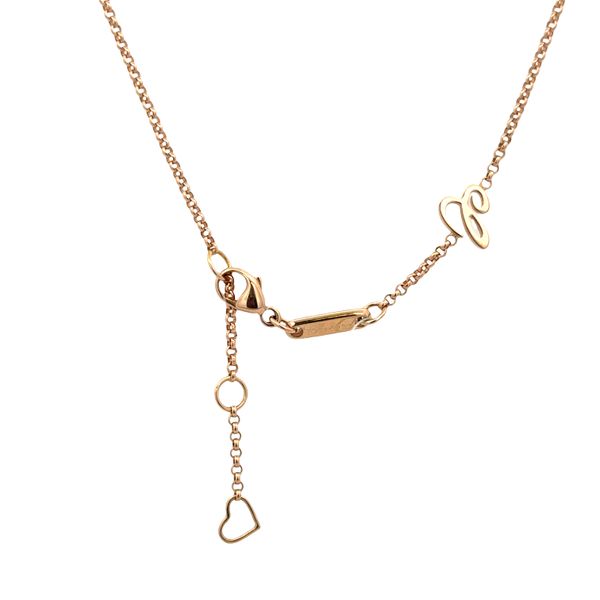 Estate Chopard 18k Rose Gold Happy Hearts Mother of Pearl & Diamond Pendant Necklace – Adjustable 18