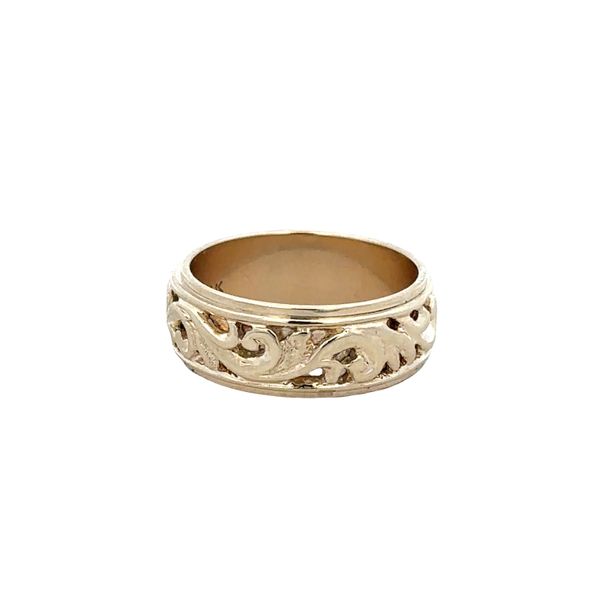 14k Yellow Gold Embossed Scrollwork Band – Size 8 Image 2 Perry's Diamonds & Estate Jewelry Charlotte, NC