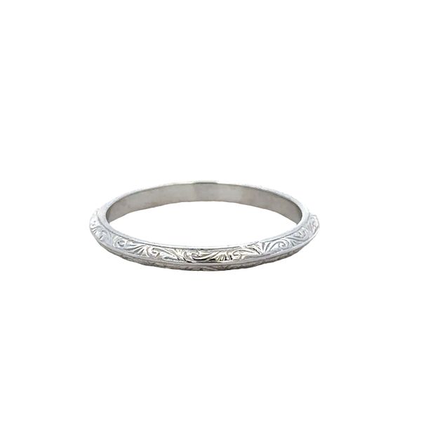 14k White Gold Vintage-Inspired Engraved Band – Size 6.5 Perry's Diamonds & Estate Jewelry Charlotte, NC