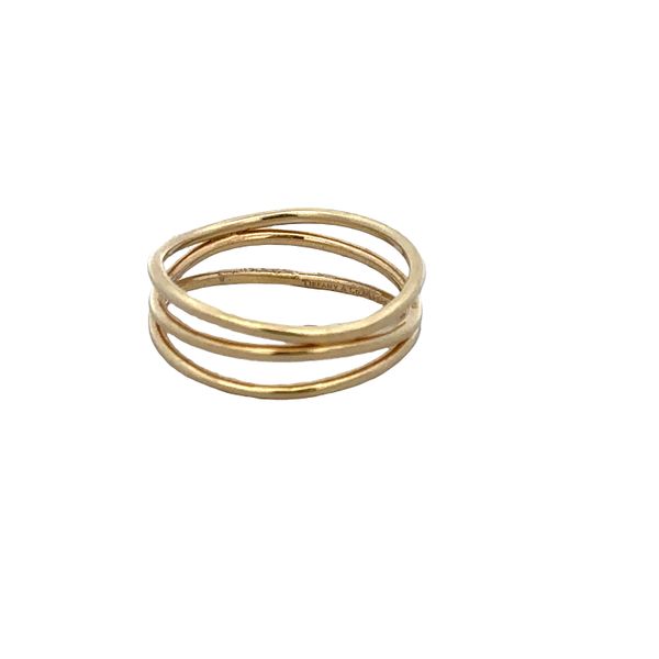 Estate Tiffany & Co. 18k Yellow Gold Three-Row Wave Band Ring – Size 6 Image 2 Perry's Diamonds & Estate Jewelry Charlotte, NC