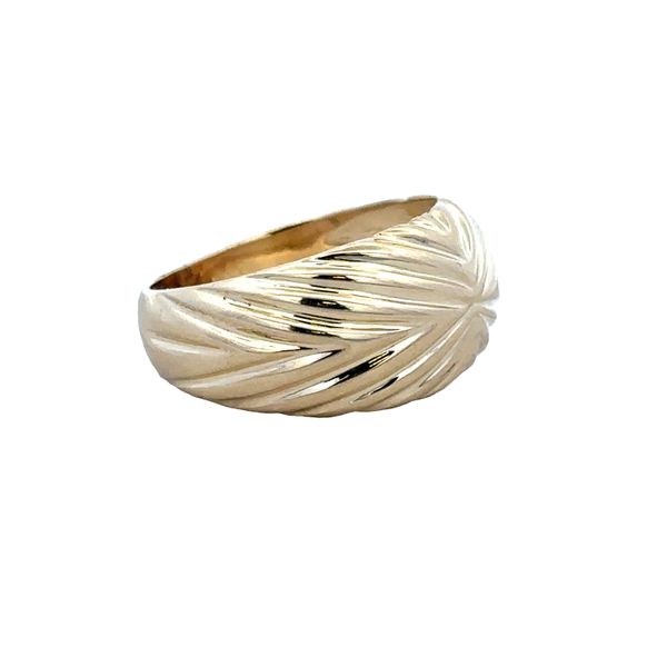 18k Yellow Gold Textured Geometric Domed Fashion Ring – Size 8 Image 2 Perry's Diamonds & Estate Jewelry Charlotte, NC