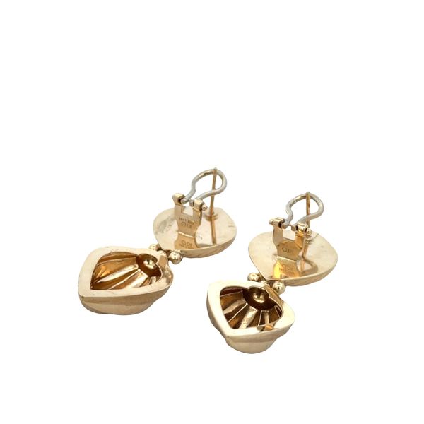 14k Yellow Gold Textured Statement Earrings – 2