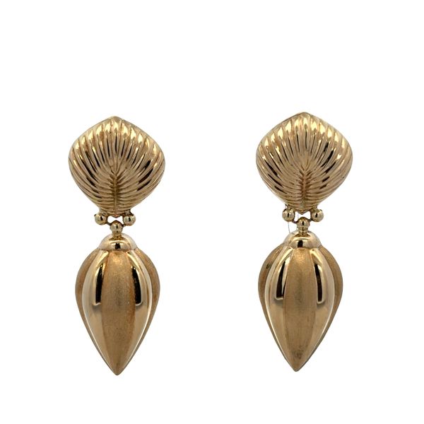 14k Yellow Gold Textured Statement Earrings – 2