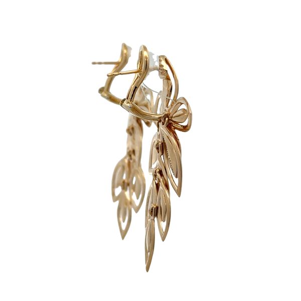 Estate Valentin Margo 18k Yellow Gold Foliate Earrings Image 3 Perry's Diamonds & Estate Jewelry Charlotte, NC
