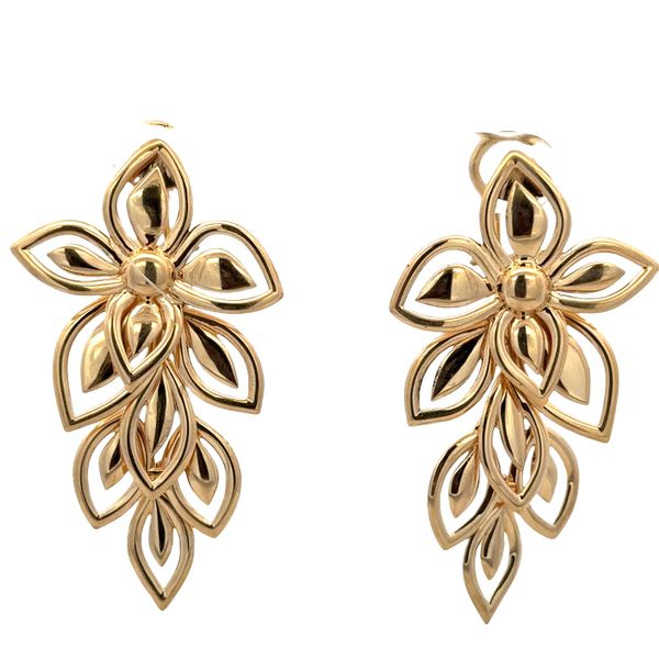 Estate Valentin Margo 18k Yellow Gold Foliate Earrings Perry's Diamonds & Estate Jewelry Charlotte, NC