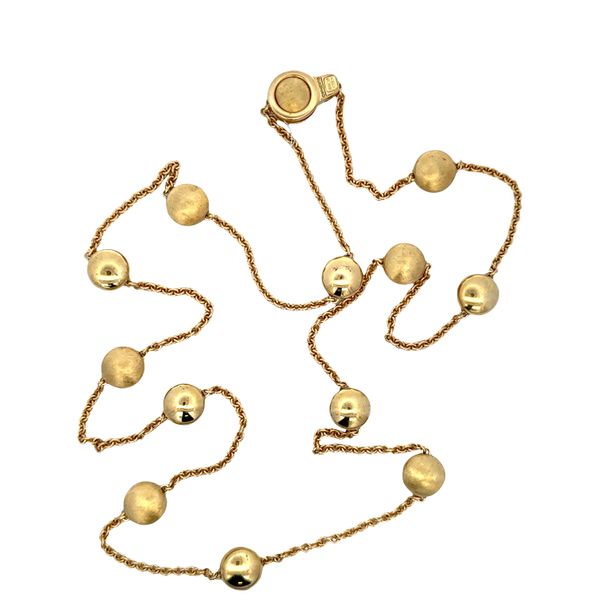 Estate Chimento 18k Yellow Gold Button Motif Necklace – 30