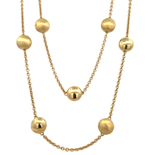 Estate Chimento 18k Yellow Gold Button Motif Necklace – 30