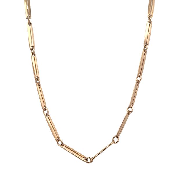 Vintage 14k Yellow Gold Elongated Oval Link Watch Chain – 14