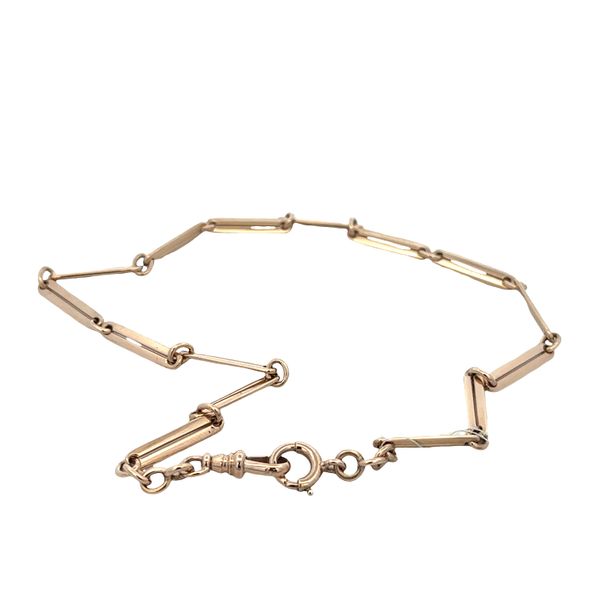 Vintage 14k Yellow Gold Elongated Oval Link Watch Chain – 14