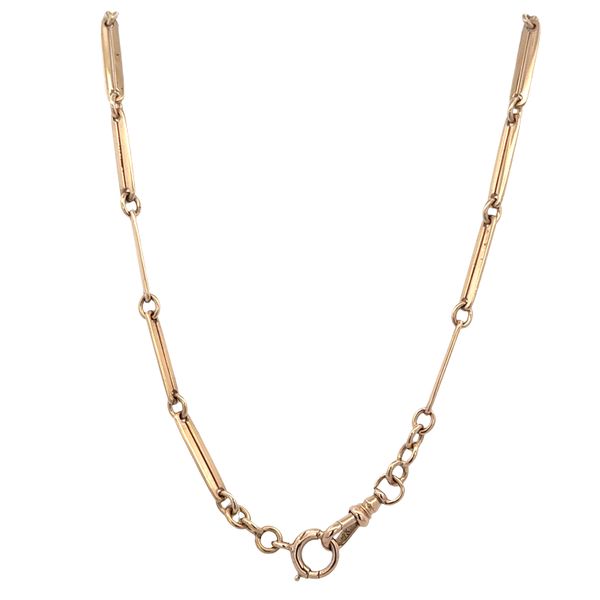 Vintage 14k Yellow Gold Elongated Oval Link Watch Chain – 14