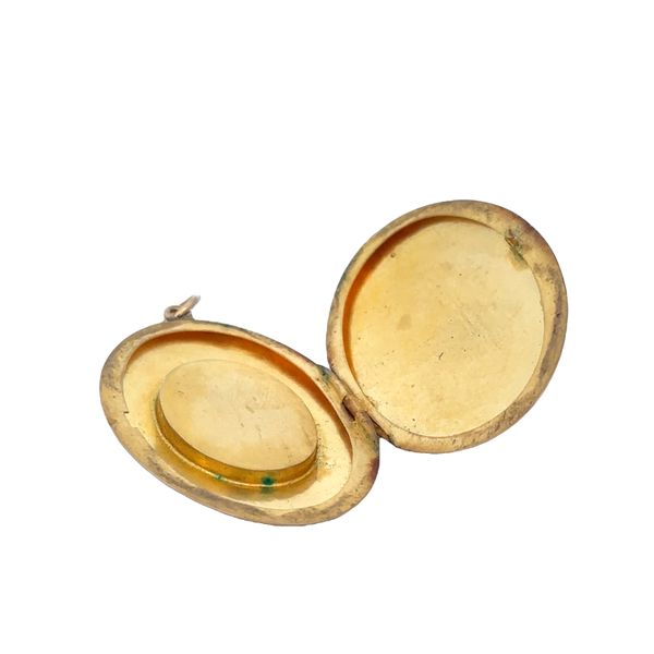 Antique Enameled & Chased Portrait Locket in 20k Yellow Gold Image 2 Perry's Diamonds & Estate Jewelry Charlotte, NC