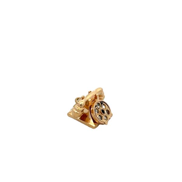Vintage Enameled Rotary Telephone Charm in Yellow Gold Image 2 Perry's Diamonds & Estate Jewelry Charlotte, NC
