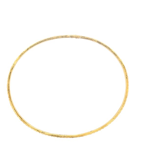 Thin Textured Bangle Bracelet in 18k Yellow Gold Image 2 Perry's Diamonds & Estate Jewelry Charlotte, NC