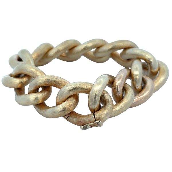 Statement Curb Link Bracelet with Florentine Finish Image 3 Perry's Diamonds & Estate Jewelry Charlotte, NC