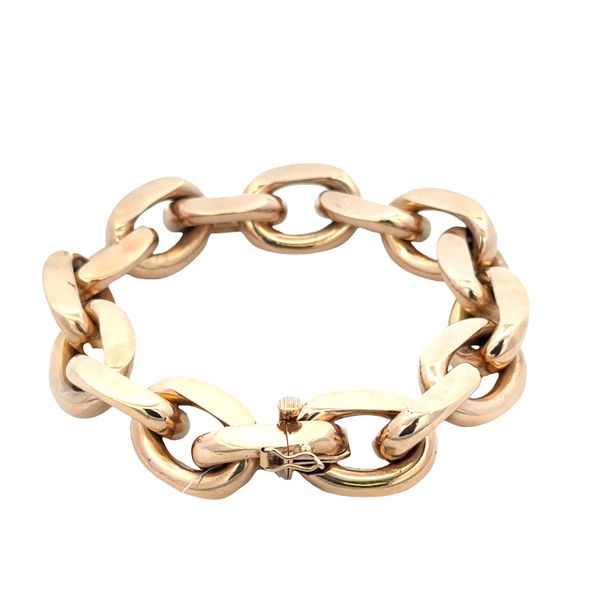 18k Rose Gold Chunky Geometric Link Bracelet – 55.2 Grams, 9
