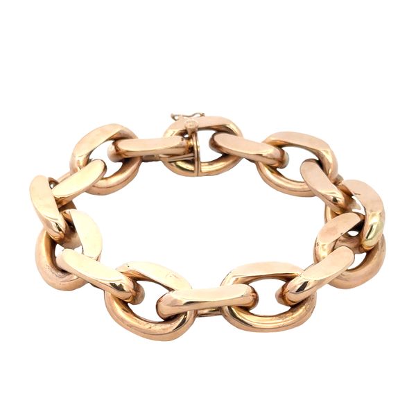18k Rose Gold Chunky Geometric Link Bracelet – 55.2 Grams, 9