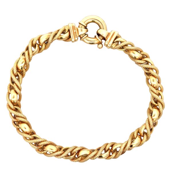18k Yellow Gold Fancy Rope Chain Bracelet – 7.5