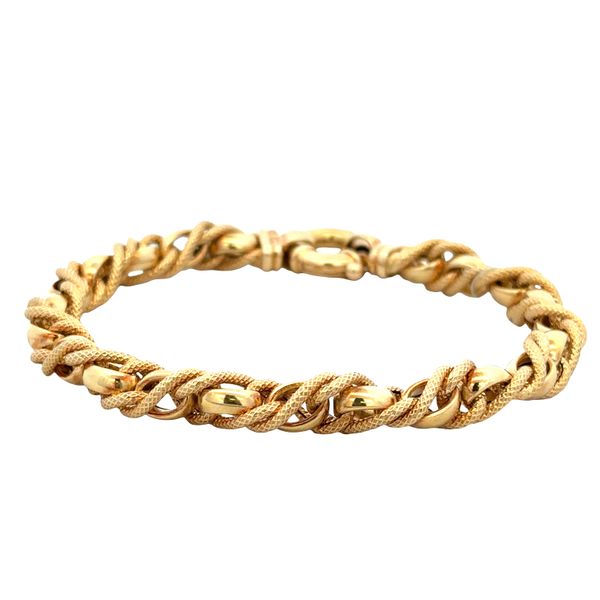 18k Yellow Gold Fancy Rope Chain Bracelet – 7.5